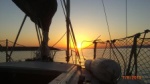 Leaving Girne harbour at sunrise on Aug 7